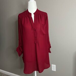 Red Pleione oversized top in XS